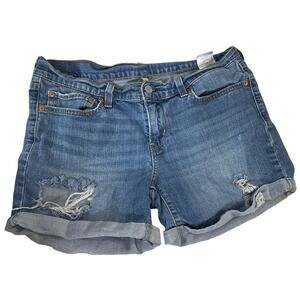 LEVI Strauss & Co Women's Medium Wash Distressed Denim Shorts Size W29